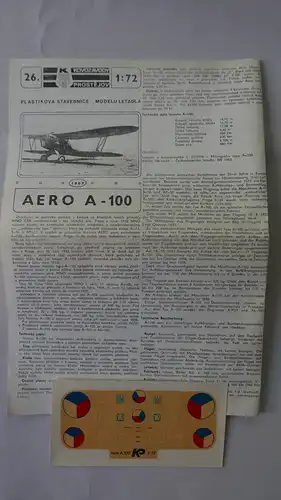 KP Kovozavody Prostejov, Aero A.100-1:72-26-Modellflieger-OVP-0512