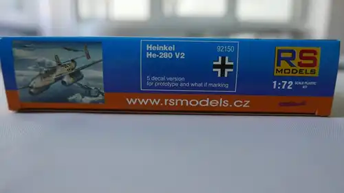 RS Models Heinkel He-280 V2-1:72-92150-Modellflieger-OVP-0511