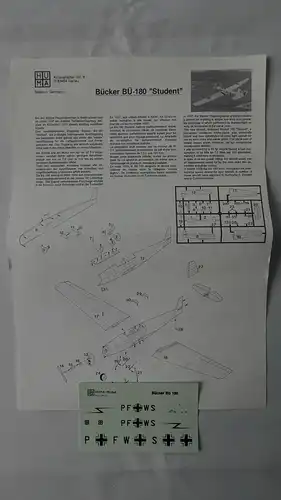 Huma Modell Bücker Bü 180 "Student"-1:72-3008-Modellflieger-OVP-0495