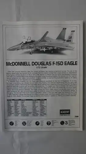 Academy McDonnell Douglas F-15D Eagle-1:72-2109-Bauteile versiegelt-Modellflieger-OVP-0470
