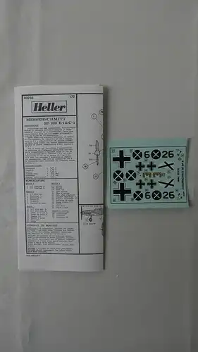Heller Messerschmitt BF 109 B-1/C-1-1:72-80236-Modellflieger-OVP-0434