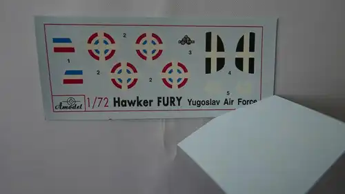 Amodel, Hawker Fury (Yugoslav Air Force, 1939)-1:72-72140-Modellflieger-OVP-0418