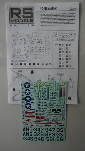 RS Models, P-51 H Mustang ANG-1:72-92148-Modellflieger-OVP-0412