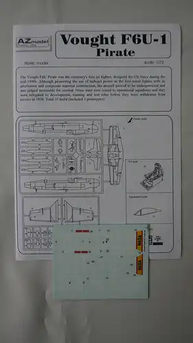 Admiral, Vought F6U-1 "Pirate"(Late)-1:72-ADM 7212-Modellflieger-OVP-0409