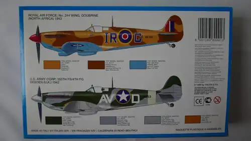 Italeri, Spitfire Mk. VB-1:72-001-OVP und Spitfire Mk.9-1:72-094-Modellflieger-0402