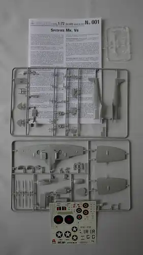 Italeri, Spitfire Mk. VB-1:72-001-OVP und Spitfire Mk.9-1:72-094-Modellflieger-0402