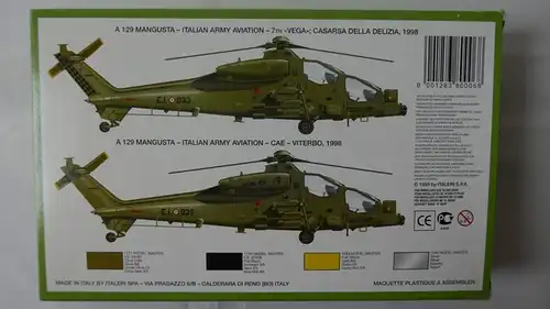 Italeri A-129 Mangusta-1:72-006-Helicopter-Modellflieger-OVP-0398