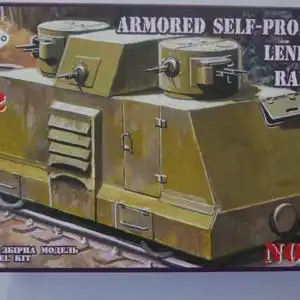 UM Military Technics Leningrad Armored self-propelled Railroad Car-1:72-604-Militärfahrzeug-OVP-0381