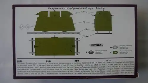 UM Military Technics Leningrad Armored self-propelled Railroad Car-1:72-604-Militärfahrzeug-OVP-0381