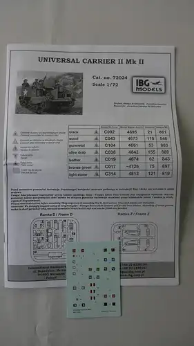 IBG MODELS Universal Carrier II Mk. II-1:72-72024-Militärfahrzeug-Bauteile versiegelt-OVP-0374