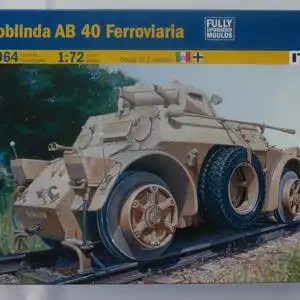 Italeri Autoblinda AB 40 Ferroviaria-1:72-7064-Militärfahrzeug-OVP-0368