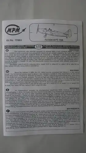 MPM Fairchild M-62/PT-19A-1:72-72063-Modellflieger-OVP-0322