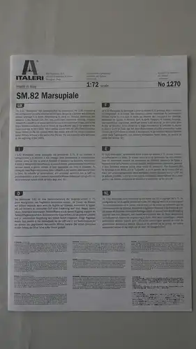 Italeri SM.82 Marsupiale-1:72-1270-Bauteile versiegelt-Modellflieger-OVP-0286