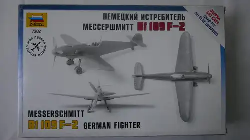 Zvezda Messerschmitt Bf 109 F-2 German Fighter-1:72-7302-Modellflieger-OVP-0281