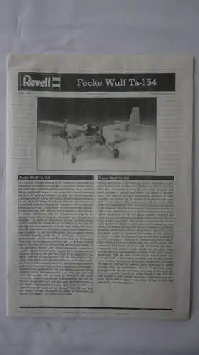 Revell Focke Wulf Ta-154-1:48-04535-Modellflieger-OVP-0260