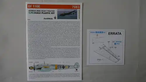 Eduard Bf 110E-1:72-7083-Bauteile versiegelt-ProfiPack edition-Modellflieger-OVP-0248