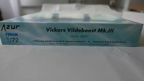 Azur Vickers Vildebeest Mk.III-1:72-FR017-Modellflieger-OVP-0219