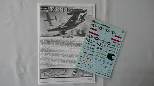 Academy F-89J Scorpion-1:72-1628-Modellflieger-Bauteile versiegelt-OVP-0170
