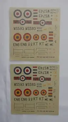 Matchbox Armstrong Whitworth Meteor-1:72-3 Farben-PK-129-Modellflieger-OVP-0123