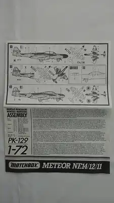 Matchbox Armstrong Whitworth Meteor-1:72-3 Farben-PK-129-Modellflieger-OVP-0123