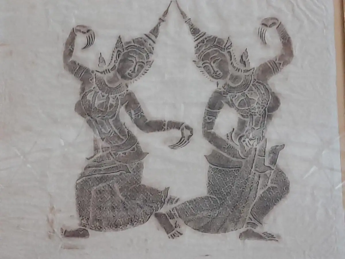 H513-Asiatische-Kunst-Gemälde-Bild-Leinen-gerahmt-hinter Glas 2