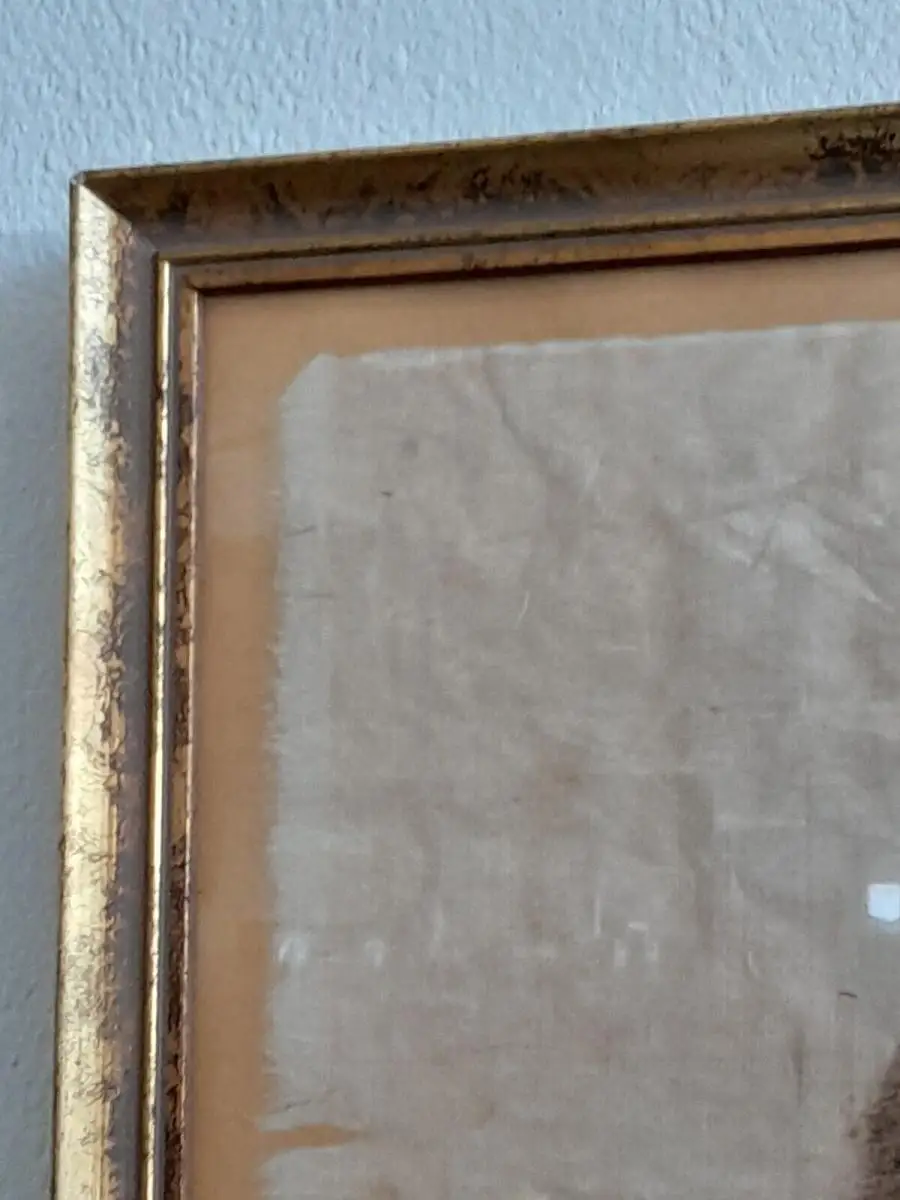H513-Asiatische-Kunst-Gemälde-Bild-Leinen-gerahmt-hinter Glas 4