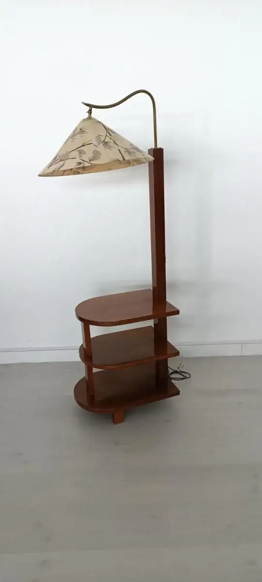 H61071-Art Deco Stehlampe-Leselampe-Stehlampe-Lampe-Leuchte-Stehleuchte mit Tisch 0