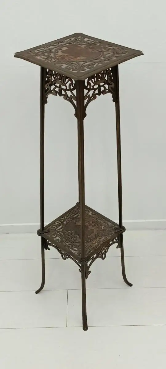 7301-ORIGINAL Jugendstil Blumensäule-Blumensäule-Jugendstil-Blumentisch-Messing- 0