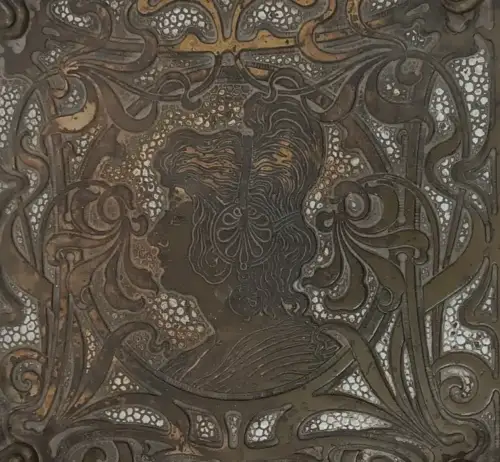 7301-ORIGINAL Jugendstil Blumensäule-Blumensäule-Jugendstil-Blumentisch-Messing- 11