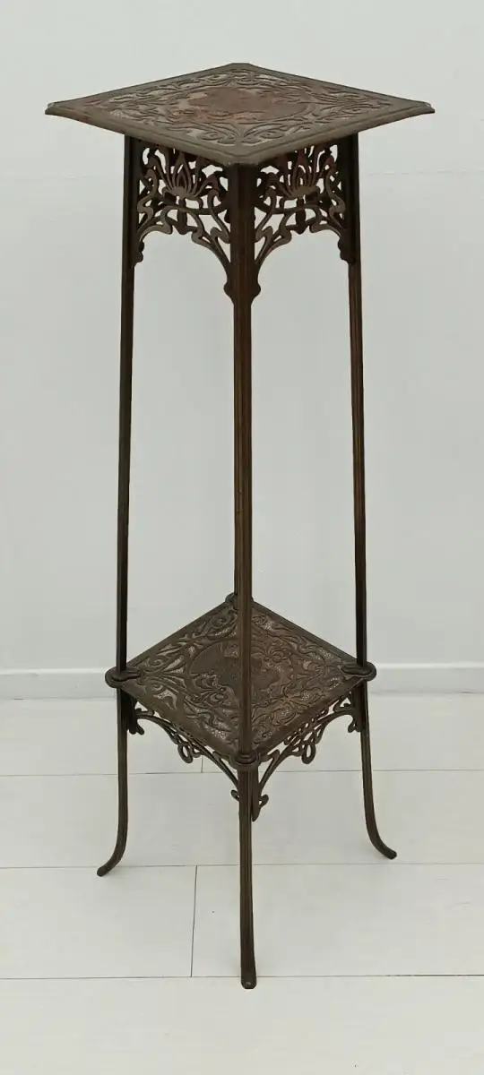 7301-ORIGINAL Jugendstil Blumensäule-Blumensäule-Jugendstil-Blumentisch-Messing- 12