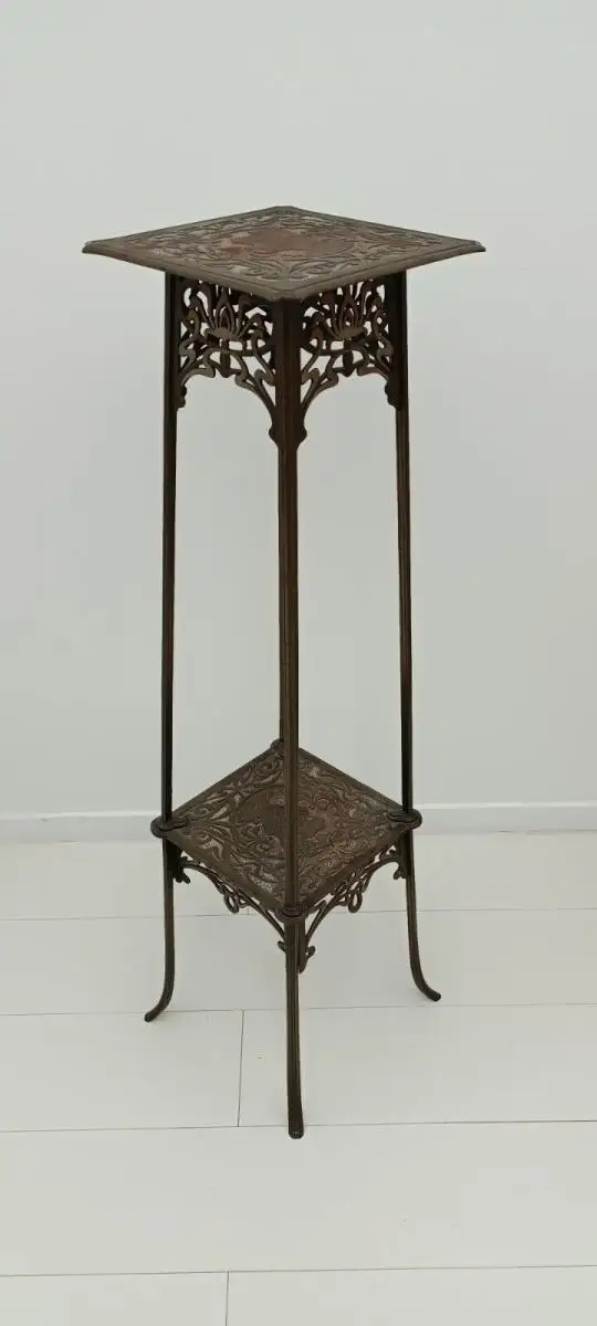 7301-ORIGINAL Jugendstil Blumensäule-Blumensäule-Jugendstil-Blumentisch-Messing- 14