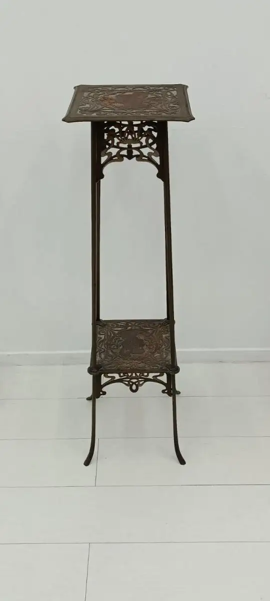 7301-ORIGINAL Jugendstil Blumensäule-Blumensäule-Jugendstil-Blumentisch-Messing- 2
