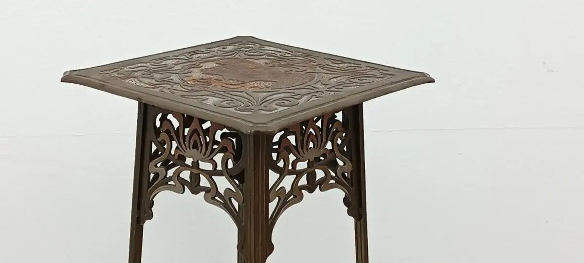 7301-ORIGINAL Jugendstil Blumensäule-Blumensäule-Jugendstil-Blumentisch-Messing- 5