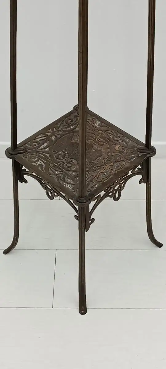 7301-ORIGINAL Jugendstil Blumensäule-Blumensäule-Jugendstil-Blumentisch-Messing- 6