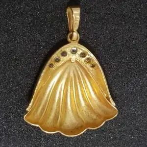 Muschel Goldanhänger aus 14 Karat Echtgold ( 585er ) mit Brillantsplitter
