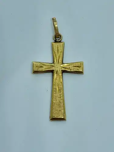 Kettenanhänger-Kreuz-585 Echtgold-14 Karat-Anhänger-Gelbgold-Gold-