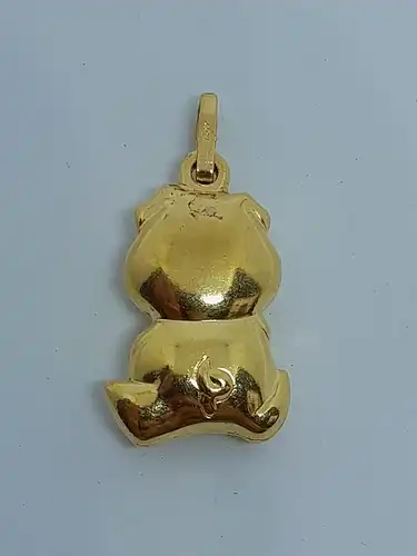 Goldanhänger-14 Karat-585 Echtgold-Anhänger-Schwein-Motiv-Gelbgold