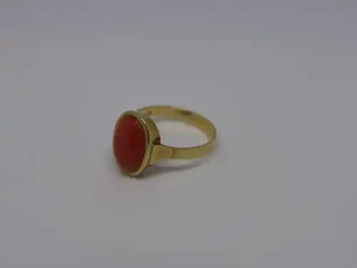 Ring-Goldring mit synthetischen Stein-14 Karat-Gelbgold-Damenring-585 Echtgold-