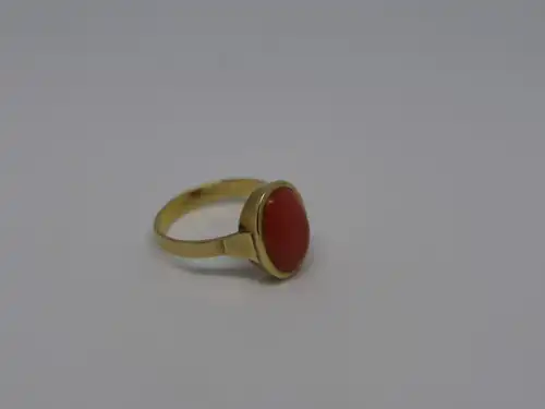 Ring-Goldring mit synthetischen Stein-14 Karat-Gelbgold-Damenring-585 Echtgold-