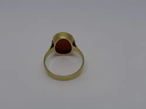 Ring-Goldring mit synthetischen Stein-14 Karat-Gelbgold-Damenring-585 Echtgold-