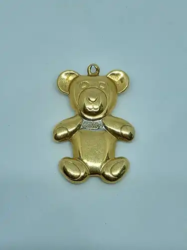 Kettenanhänger-Anhänger-585 Echtgold-14 Karat-Gelbgold-Teddybär-