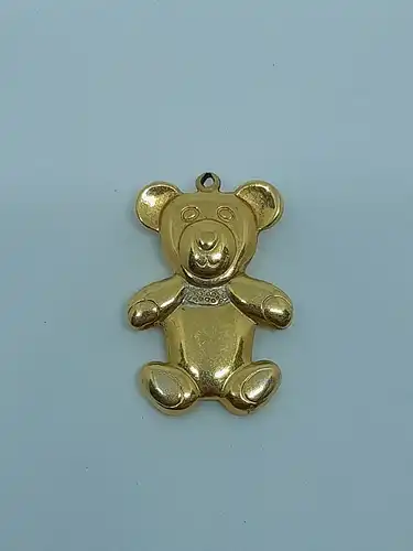 Kettenanhänger-Anhänger-585 Echtgold-14 Karat-Gelbgold-Teddybär-