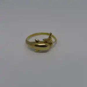 Goldring-14 Karat-585 Echtgold-Gelbgold-Delphin-Motiv-