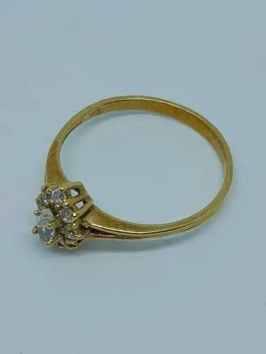 Ring-Goldring-585 Echtgold-14 Karat-Diamanten-Damenring-Gelbgold-