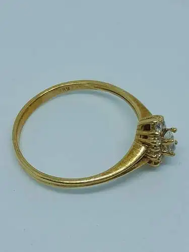 Ring-Goldring-585 Echtgold-14 Karat-Diamanten-Damenring-Gelbgold-