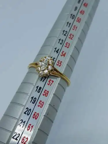 Ring-Goldring-585 Echtgold-14 Karat-Diamanten-Damenring-Gelbgold-