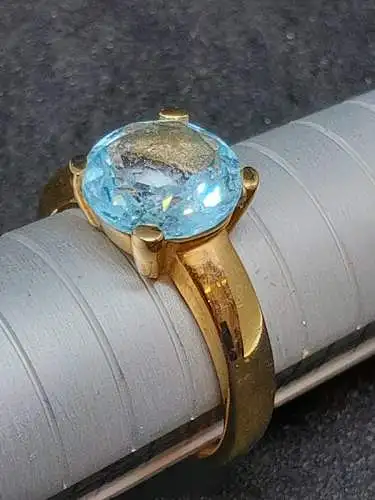 Goldring mit blauen Topas - 9 Karat - Ring - 375 Echtgold