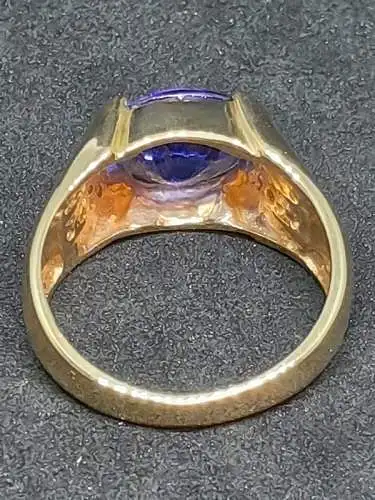 Goldring mit Tansanit und 22 Diamanten - 14 Karat - Ring - 585 Echtgold