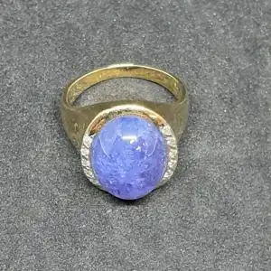 Goldring mit Tansanit und 10 Diamanten - 14 Karat - Ring - 585 Echtgold