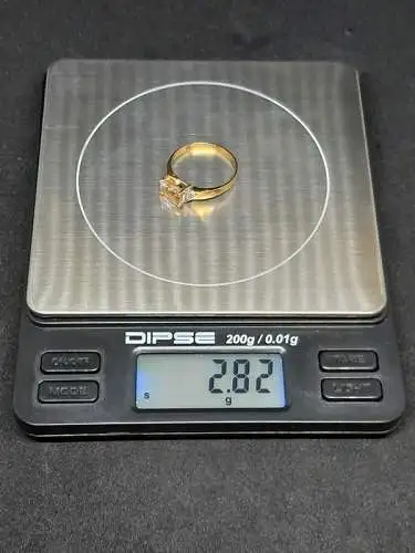 Goldring mit Morganit und Diamanten 14 Karat - Gelbgold - 585 Echtgold - Ring